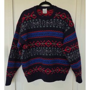 Blarney Woollen Mills 100% Wool Fair Isle Sweater XL Fall Winter Irish Scottish